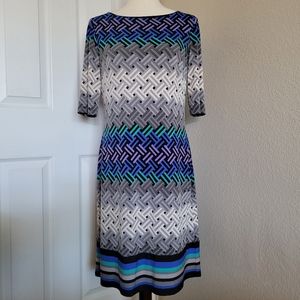 Jessica Howard Vibrant Chevron Sheath Dress Size 8